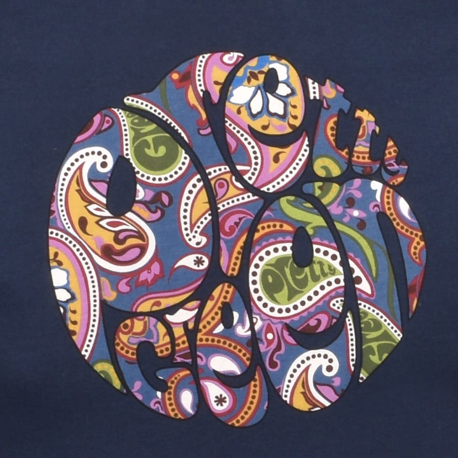 Alternative Image for ProductPretty Green Thornley Paisley Logo T Shirt Navy3